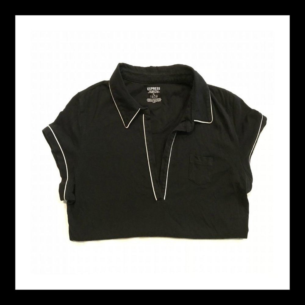 Mini Polo w/ White Piping Top w/ Breast Pocket